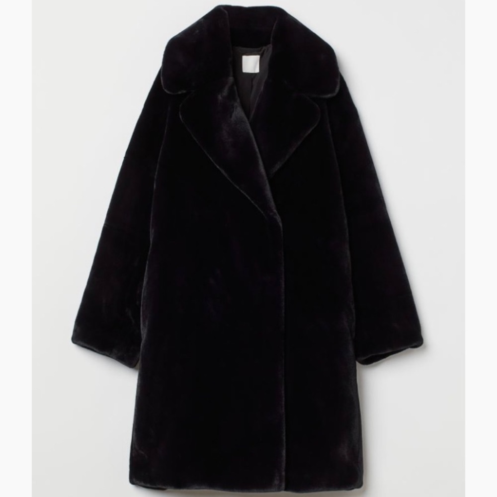 H&M Faux Fur coat- like new